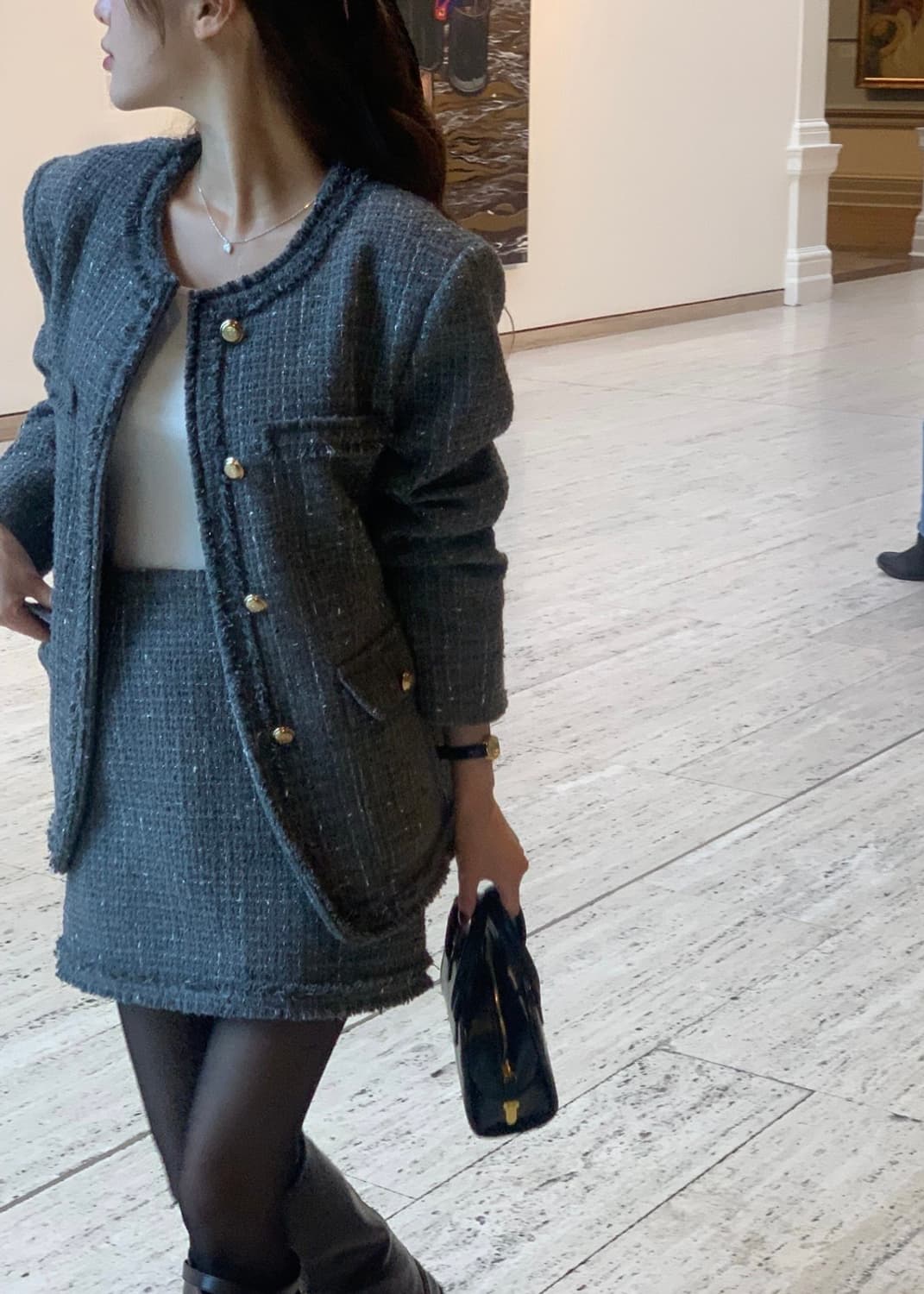 메리온 샤이어 트위드 자켓 스커트 세트 새상품 상품이미지2