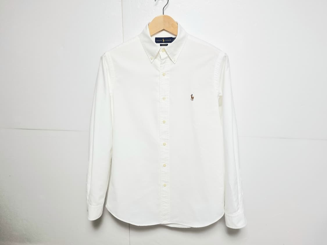 남성 폴로 클래식핏 멀티포니 옥스퍼드 화이트 흰색 긴팔 남방 셔츠 상품이미지2