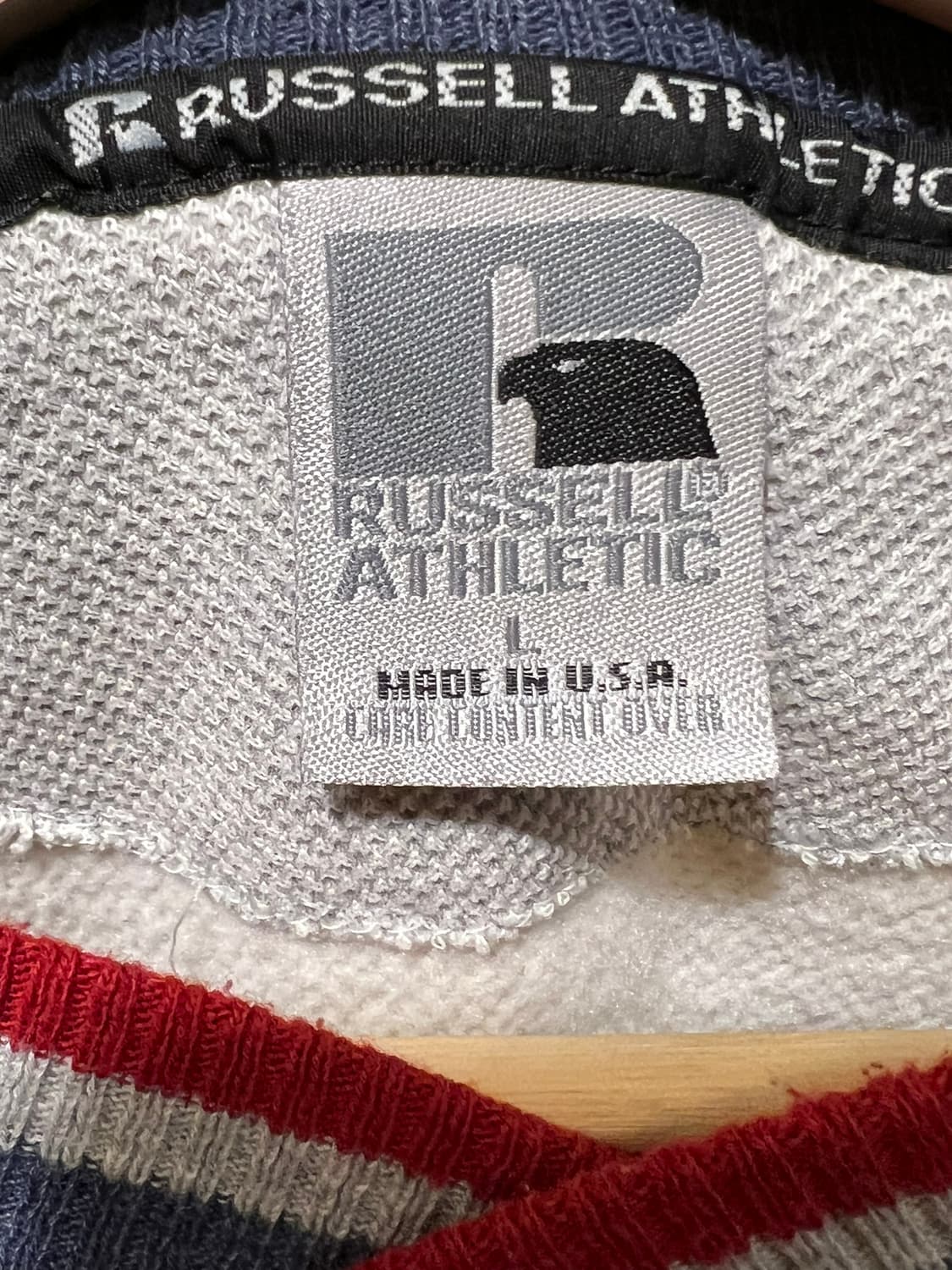 90's [L] 러셀 써멀 와플 크루넥 빈티지 맨투맨 USA MADE 상품이미지6