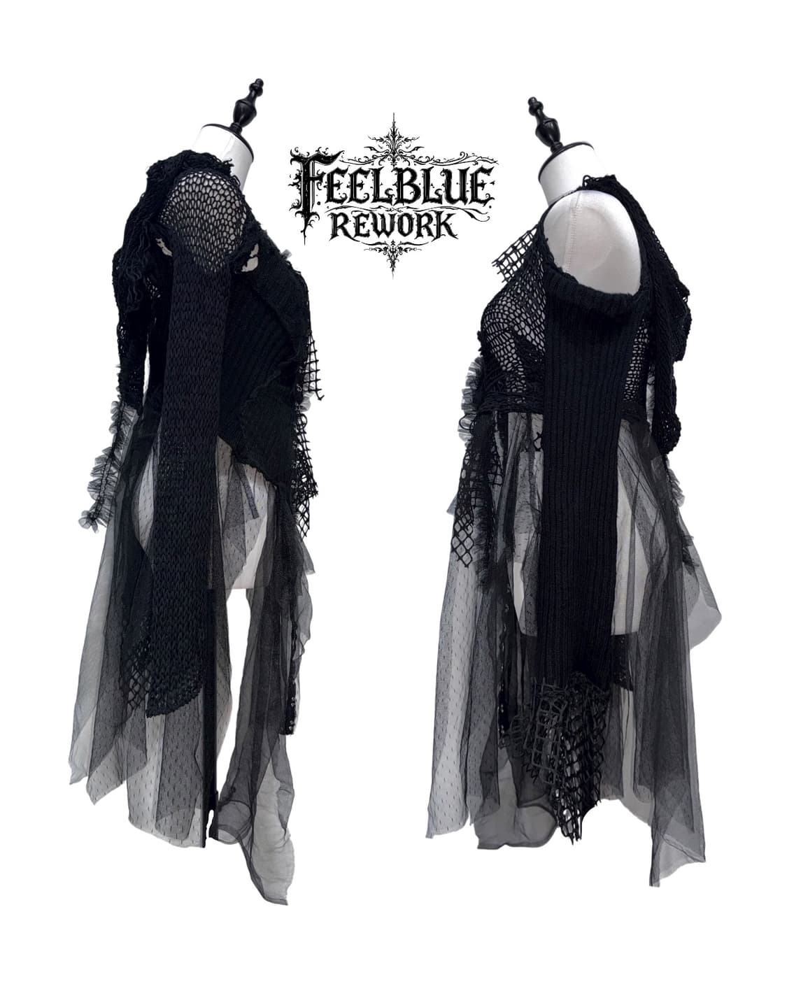 FEELBLUE REWORK 021 – Black Ruin Dress 상품이미지5