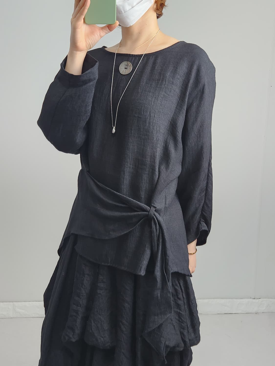 언발 블라우스•셔링 스커트 셋업 상품이미지4