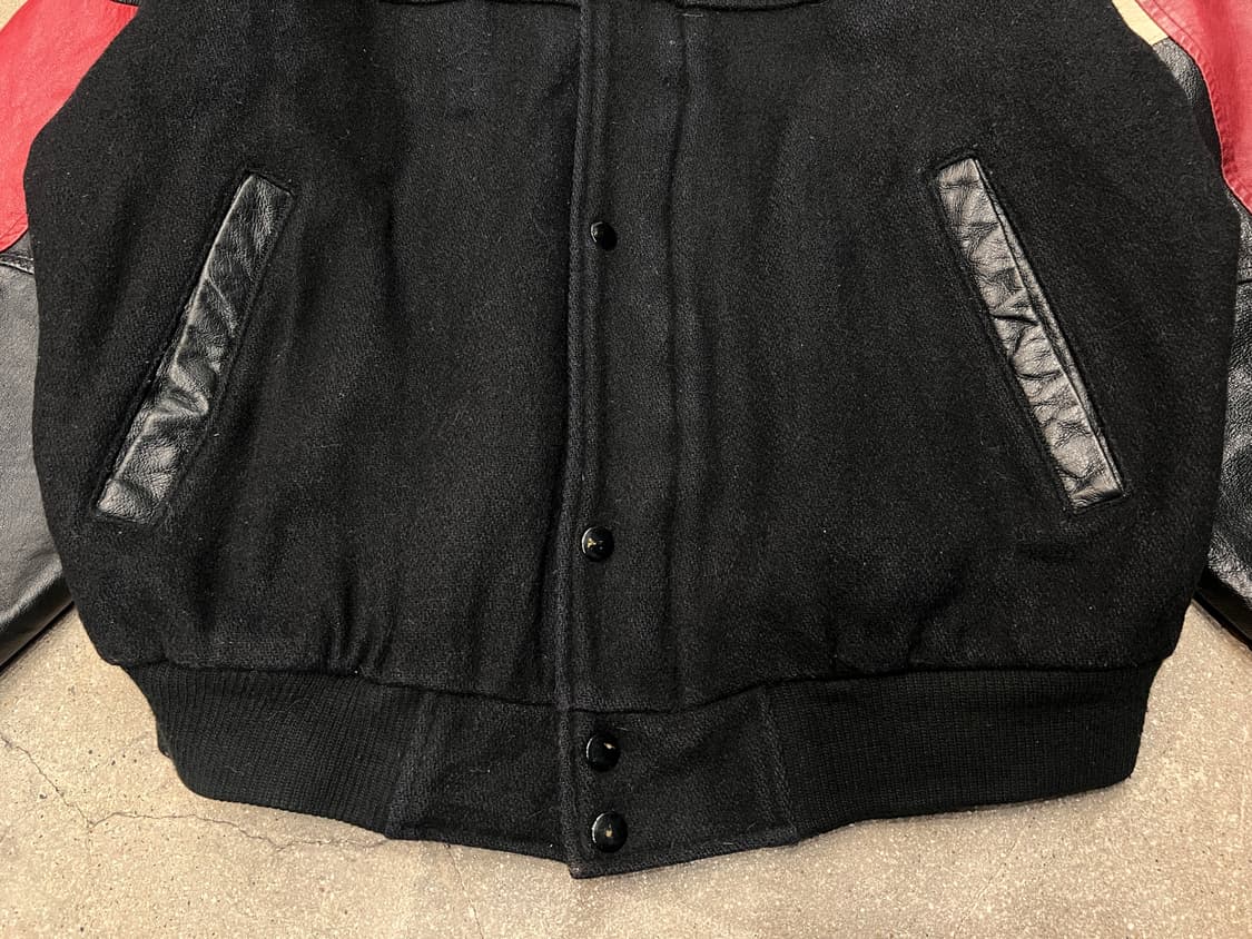 빈티지 캐나다 레이싱 가죽 울 바시티 자켓 상품이미지4