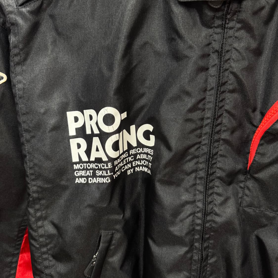 90s 난카이 프로 레이싱 빈티지 나일론 라이더 자켓 블랙 상품이미지5