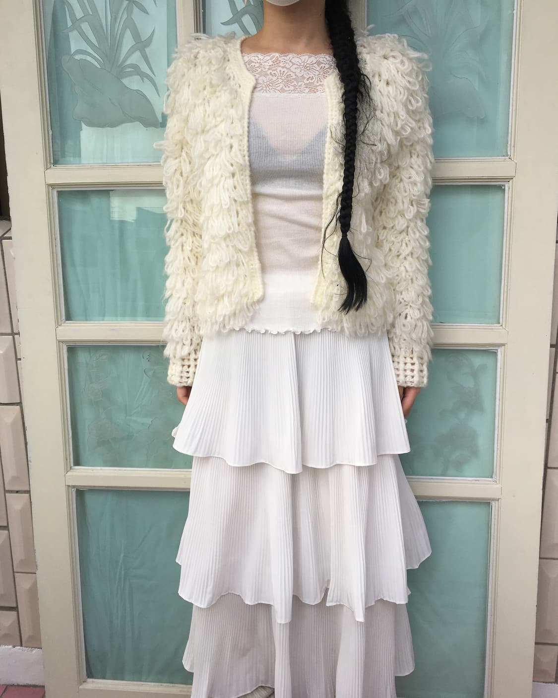 Fluffy open knit cardigan 상품이미지5