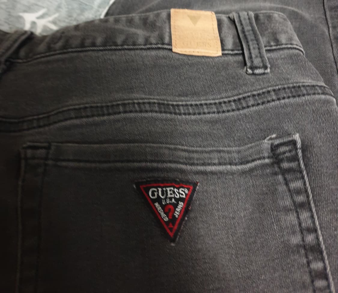 게스 스판 데님팬츠 흑청 (33) 상품이미지3