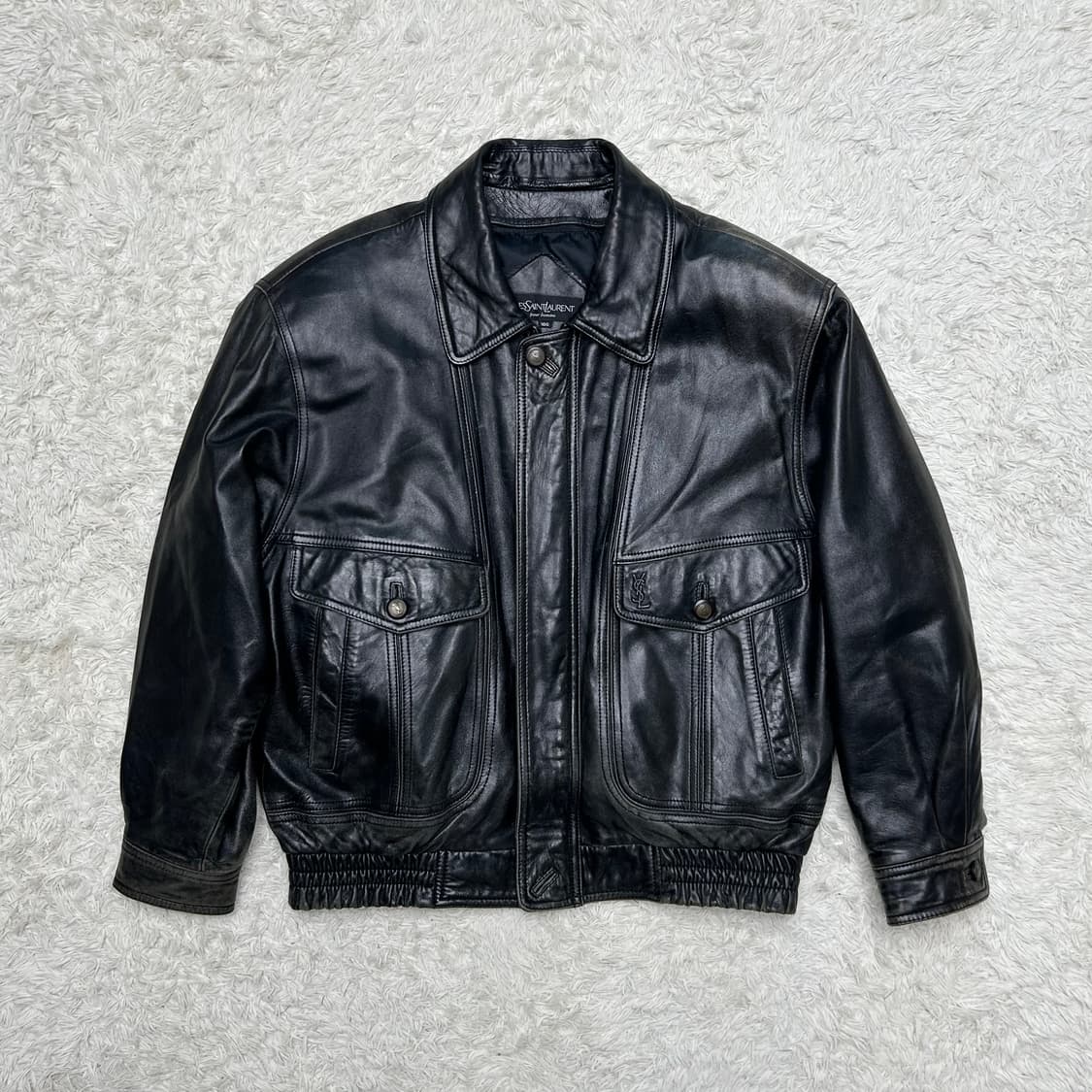 90’s 입생로랑 A-2 레더자켓 (L) 상품이미지1