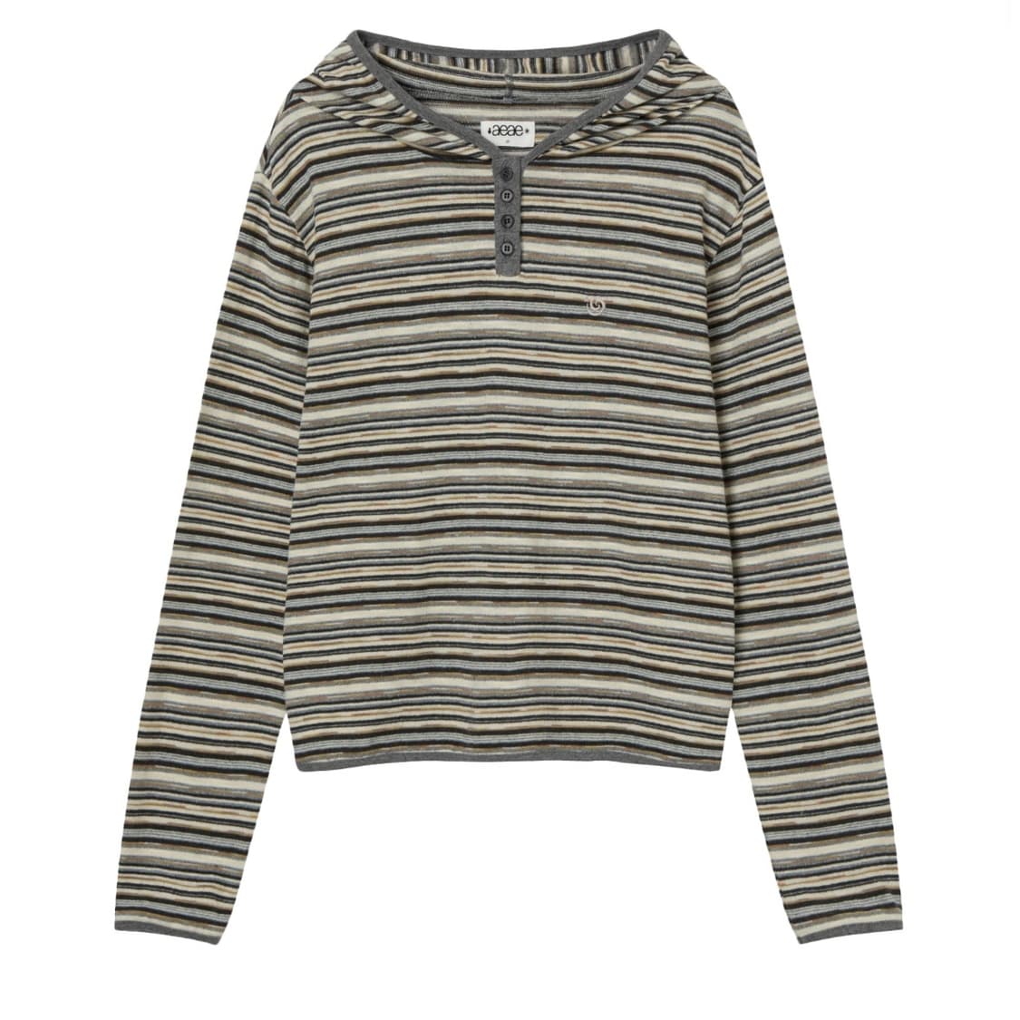 aeee 스트라이프 후드 STRIPE KNIT HOODIE [BEIGE] 상품이미지1