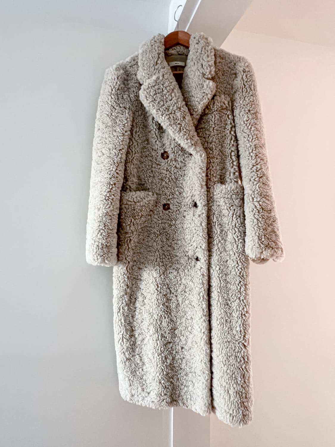 렉토 에코 퍼 더블 브레스트 테디 코트 S 상품이미지4