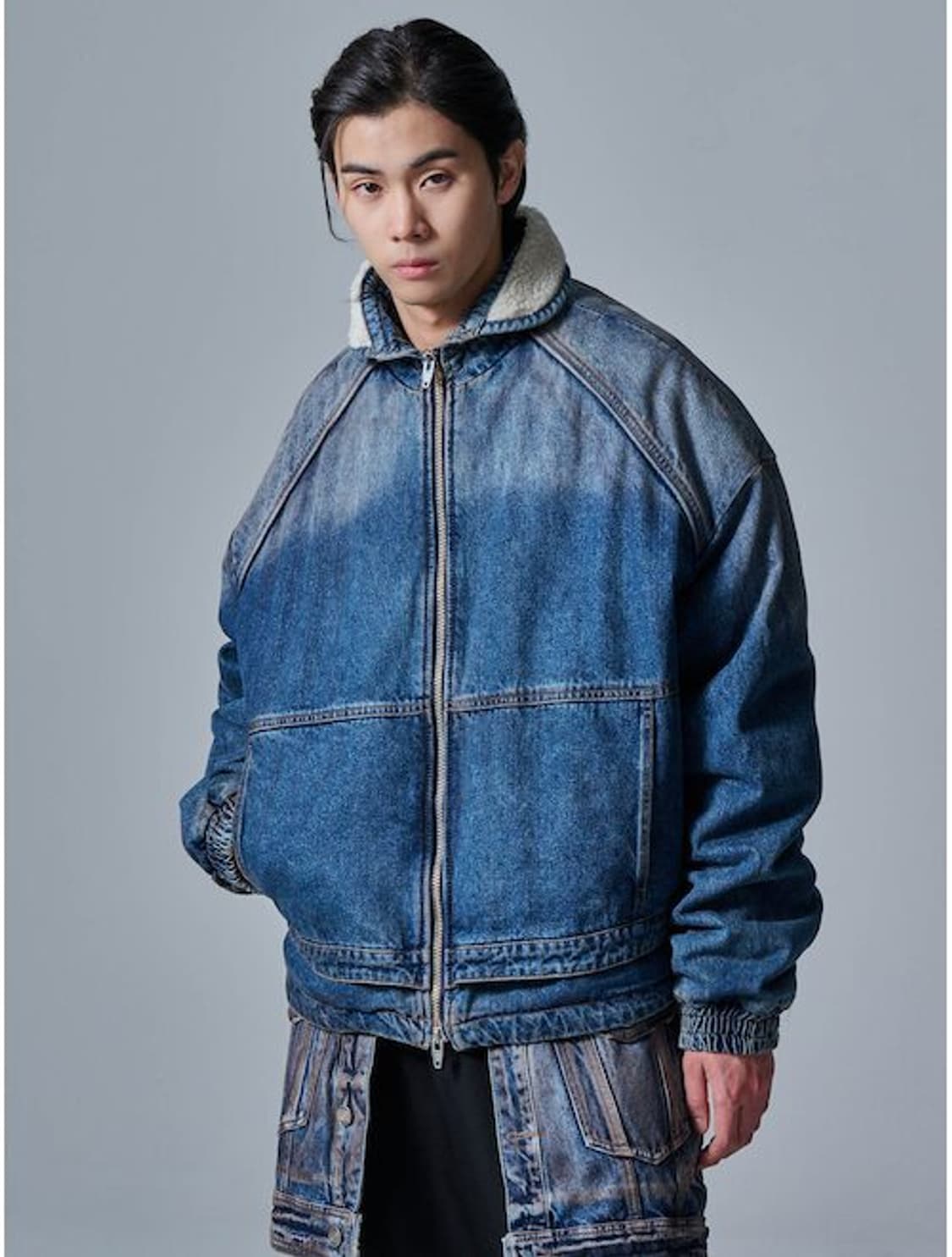 준지 139만 오일워싱 무스탕 데님 점퍼 상품이미지6