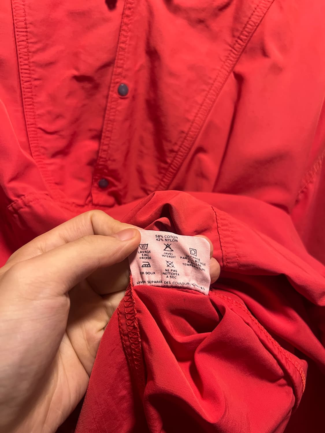 [L]90's 파타고니아 Made in USA 레드 풀오버 후드 자켓 상품이미지7