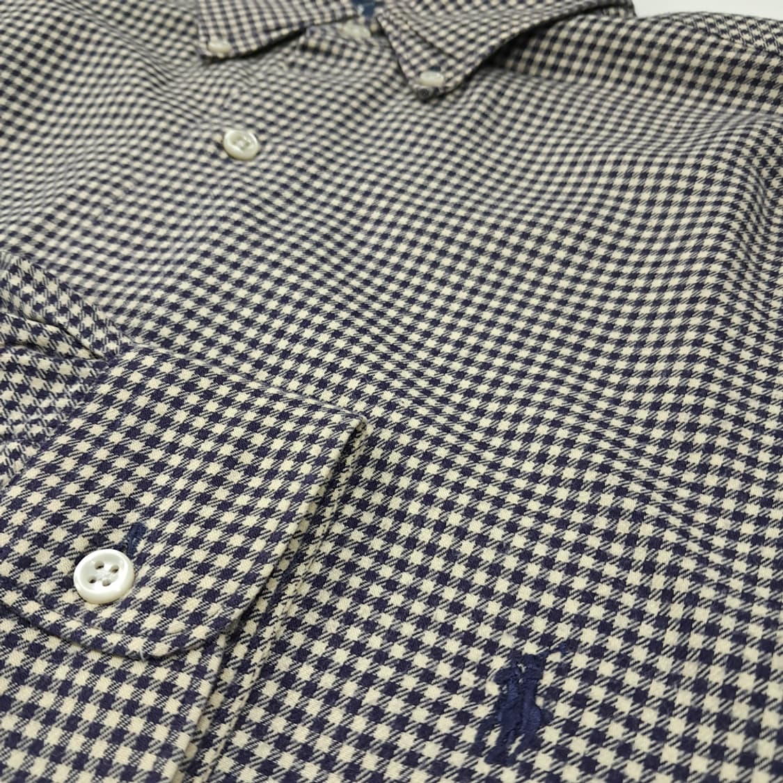 CL251 LT 폴로 90s 코튼 모노 마이크로체크 셔츠 남방 상품이미지3