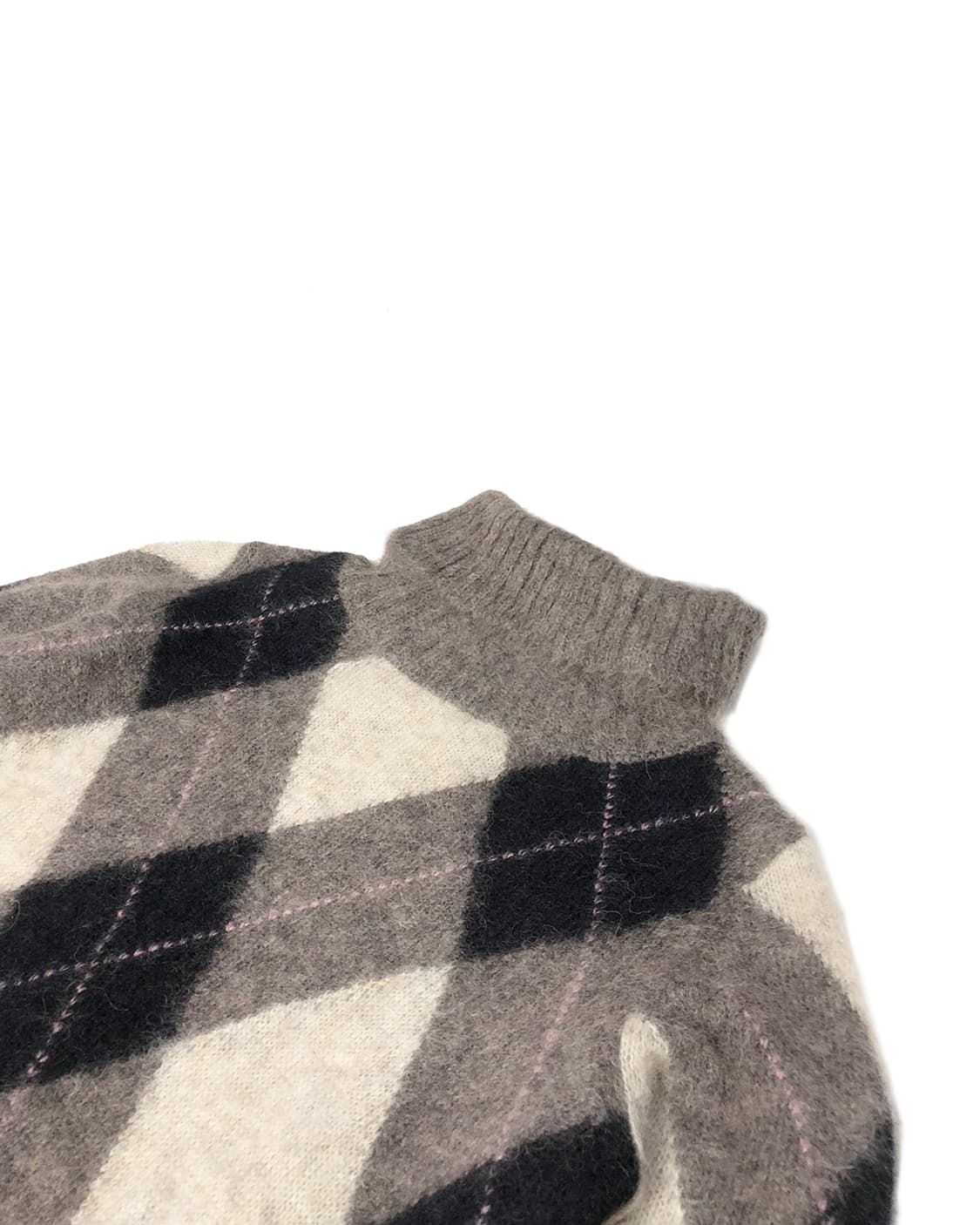 Vintage 알파카+모헤어 아가일 니트  상품이미지3