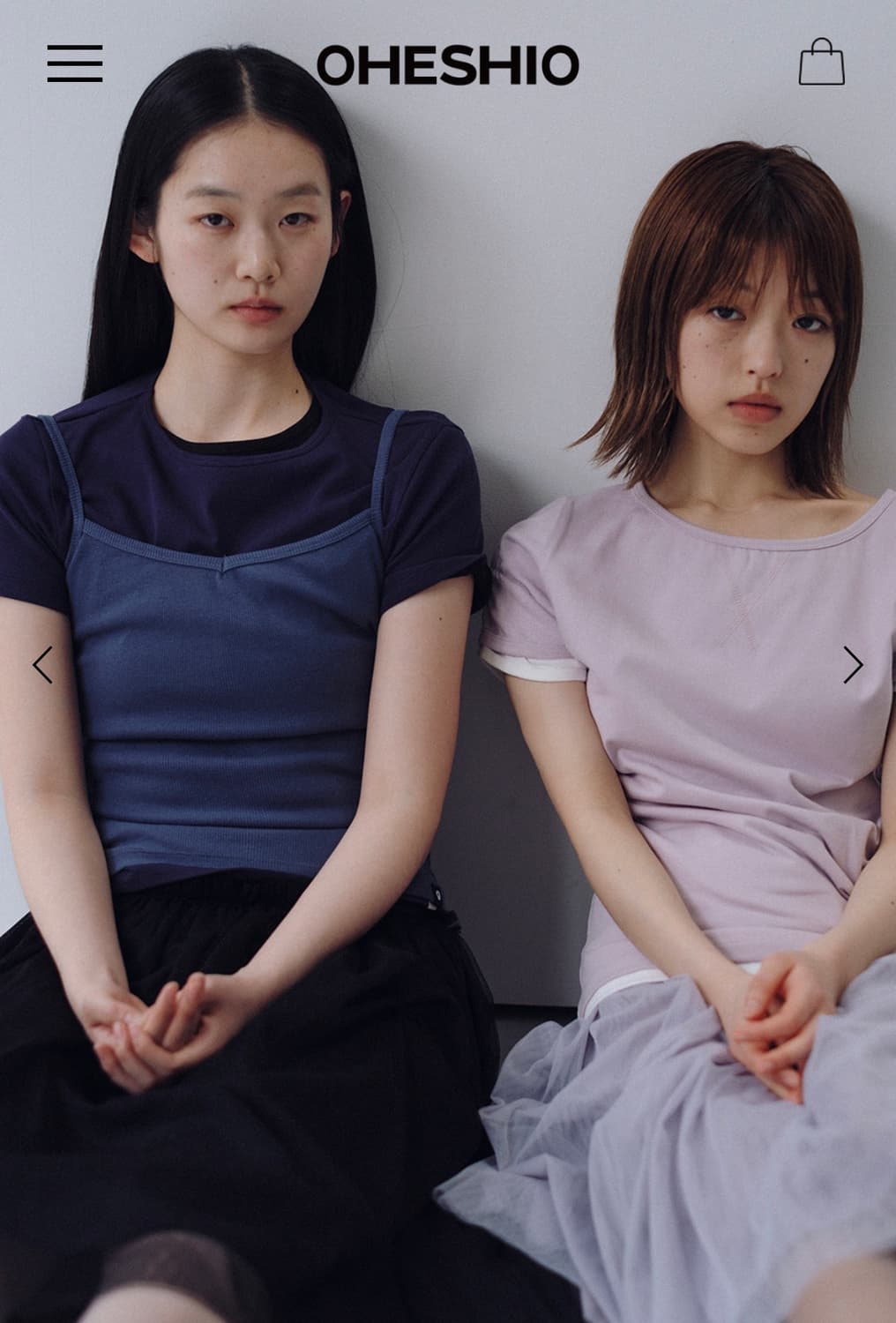 새상품 오헤시오 골지 브이넥 슬리브리스 블루 상품이미지6