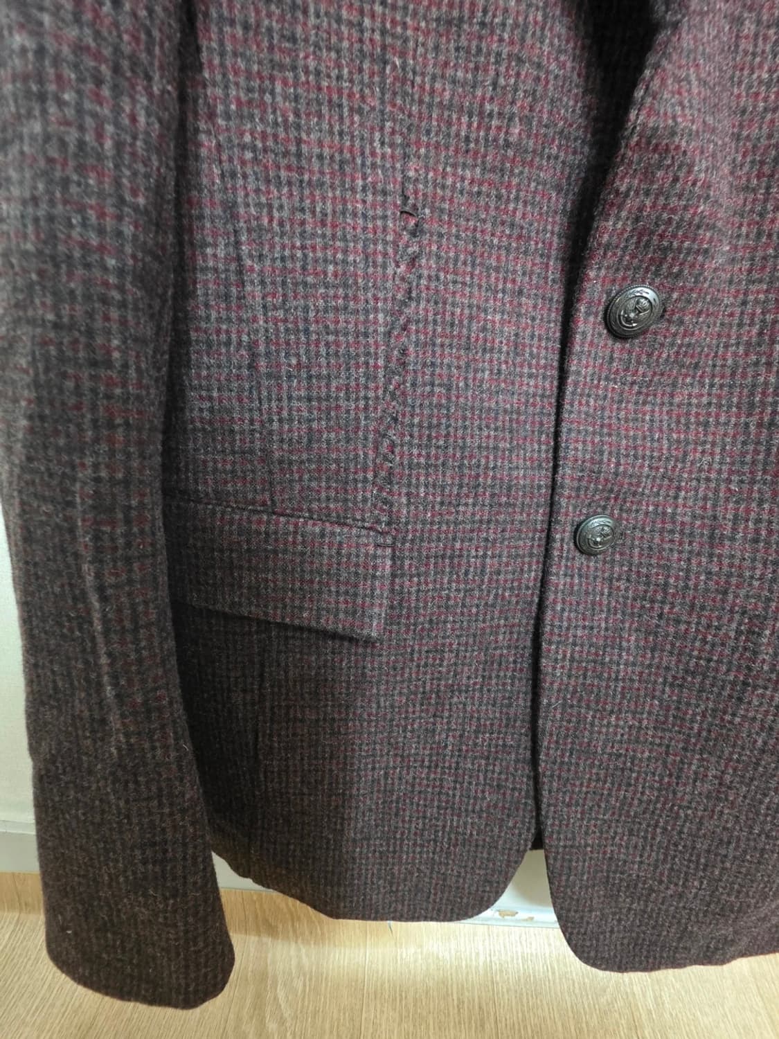 타임옴므 체크 블레이저 자켓 상품이미지4