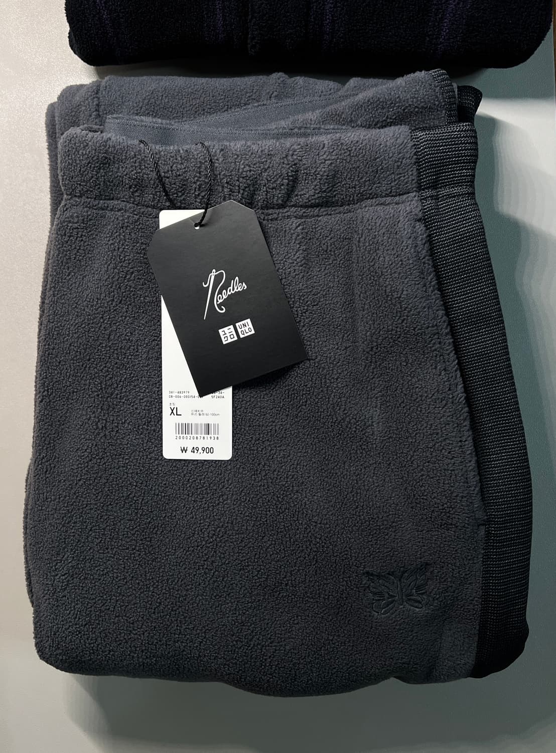 UNIQLO 유니클로 니들스 콜라보 후리스 팬츠 다크 그레이 XL 판매 상품이미지1