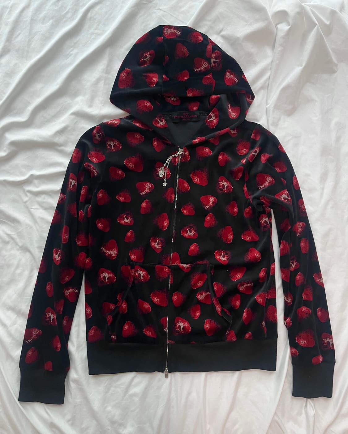 히스테릭 글래머 스컬베리 해골 딸기 후드집업 상품이미지1