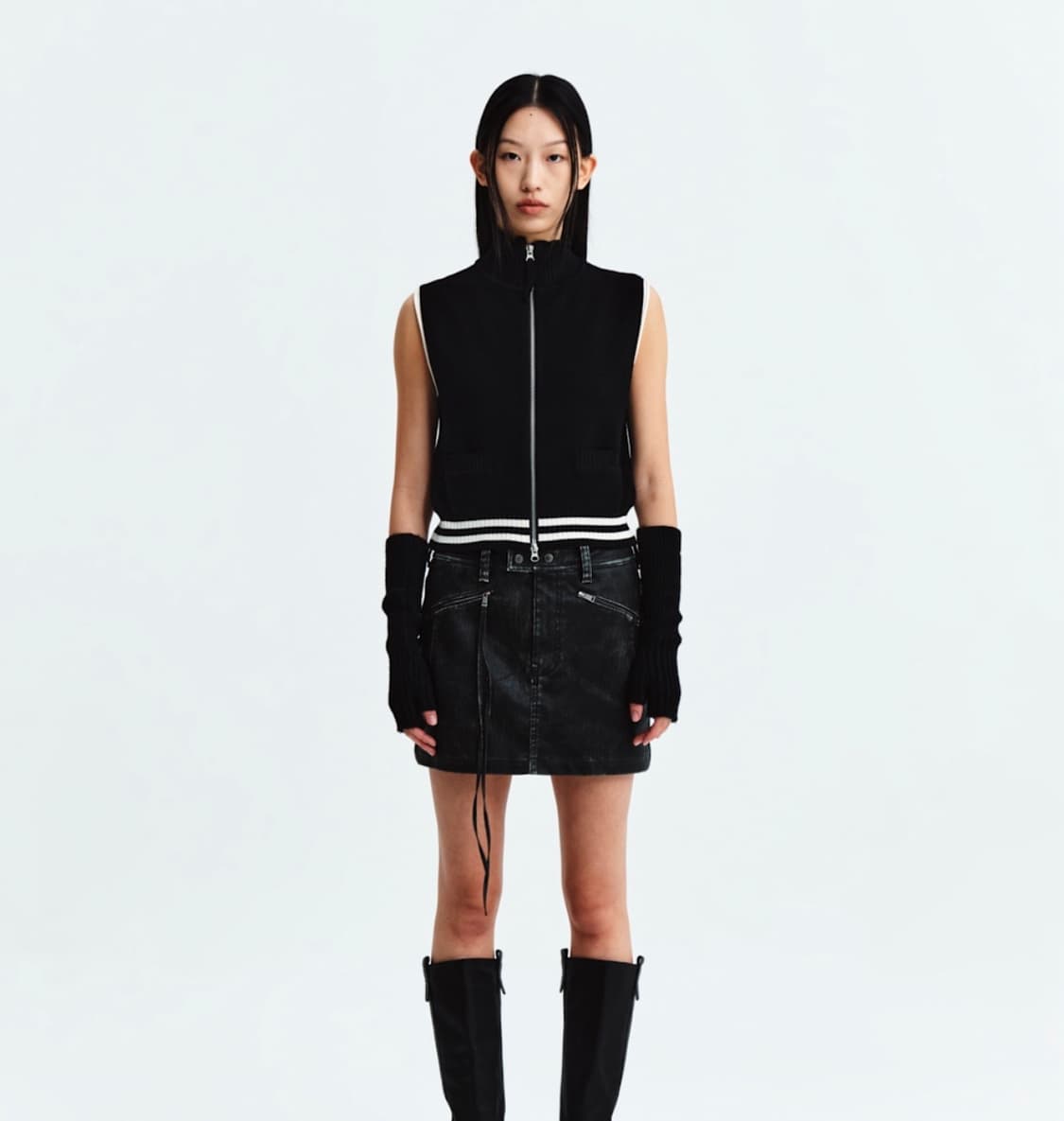 마뗑킴 spell point stripe knit vest 상품이미지4