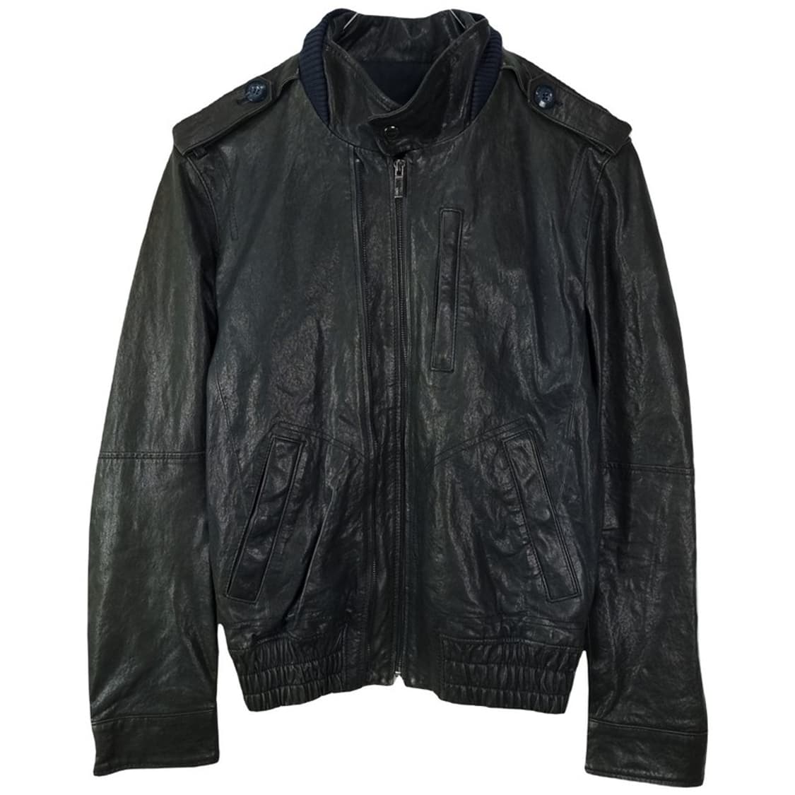 [빈티지] 리얼 램스킨 양가죽 집업 레더 자켓 블랙 M19903 상품이미지2