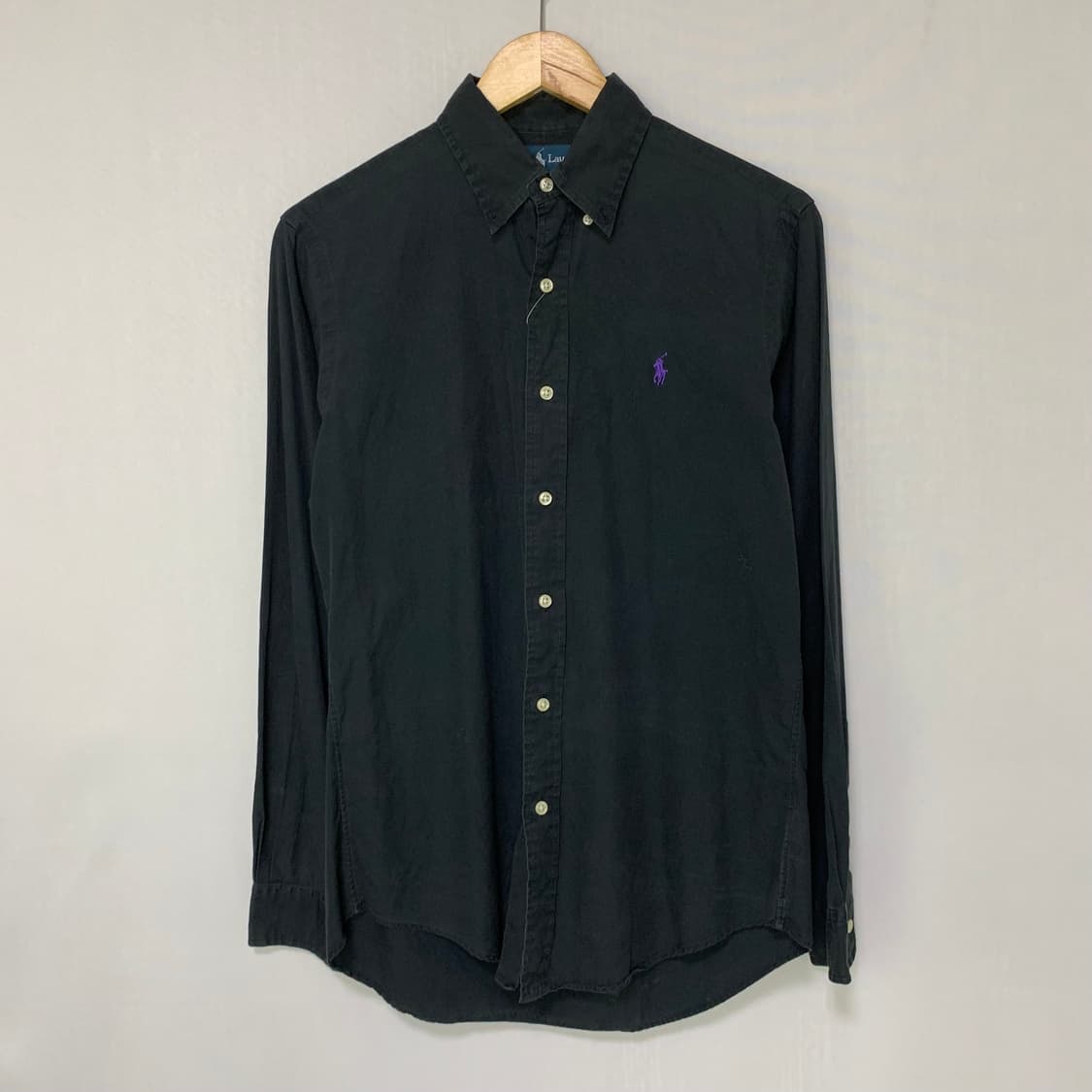 폴로 랄프로렌 커스텀 핏 로고 베이직 블랙 긴팔 셔츠 S 남녀공용 상품이미지2