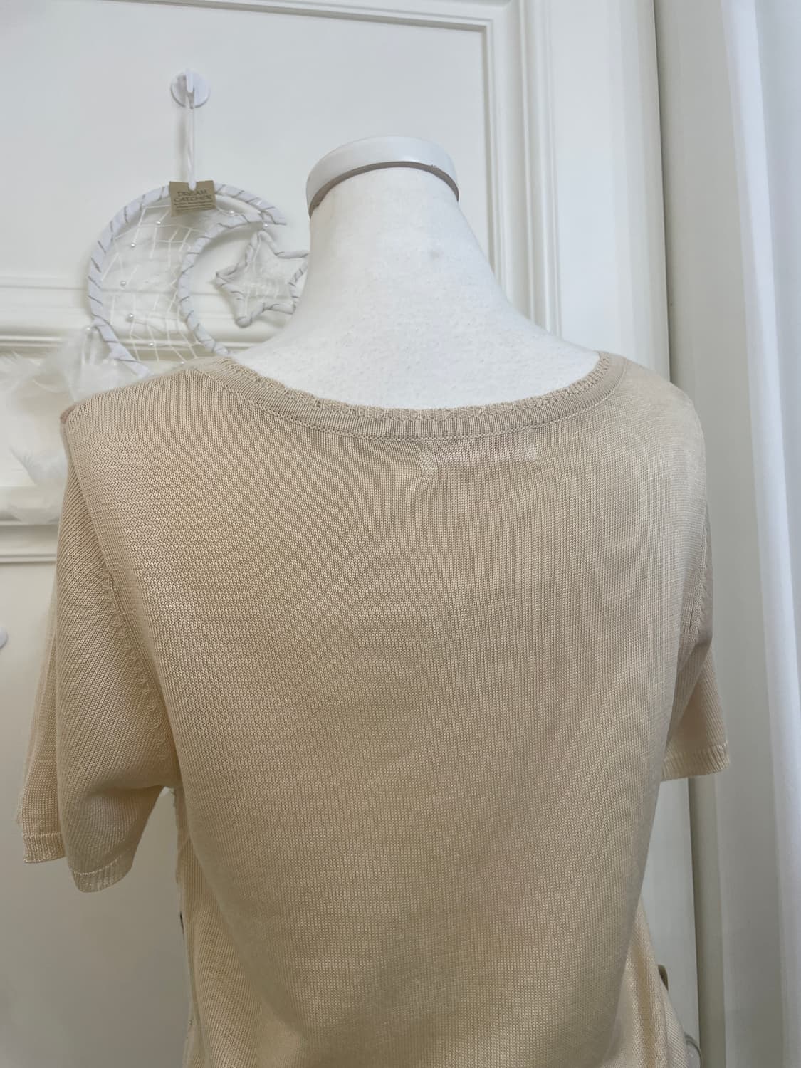 beige brown argyle gold glitter knit top 상품이미지4