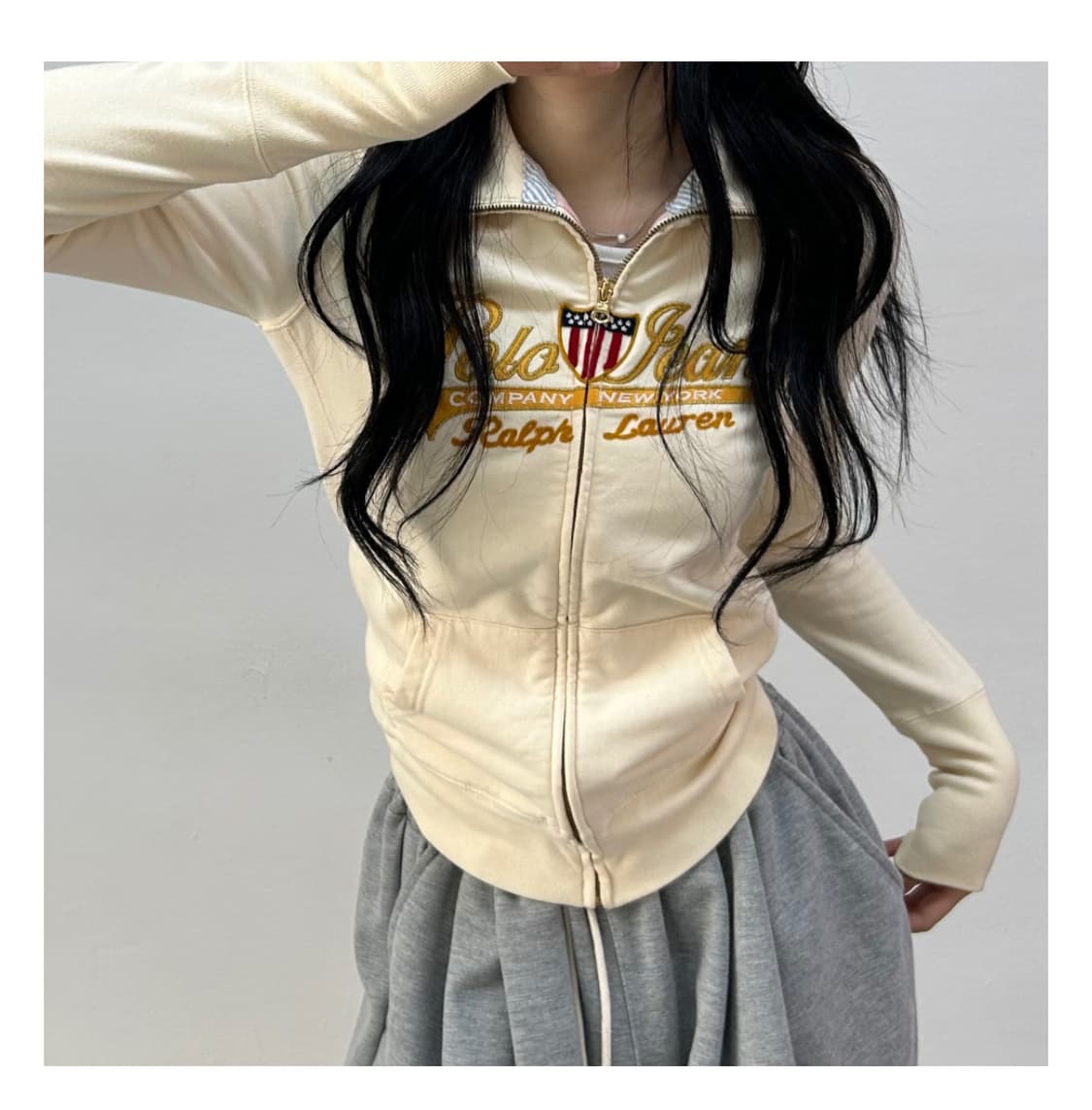 폴로 진스 y2k 트랙탑 희귀 면 져지 상품이미지1