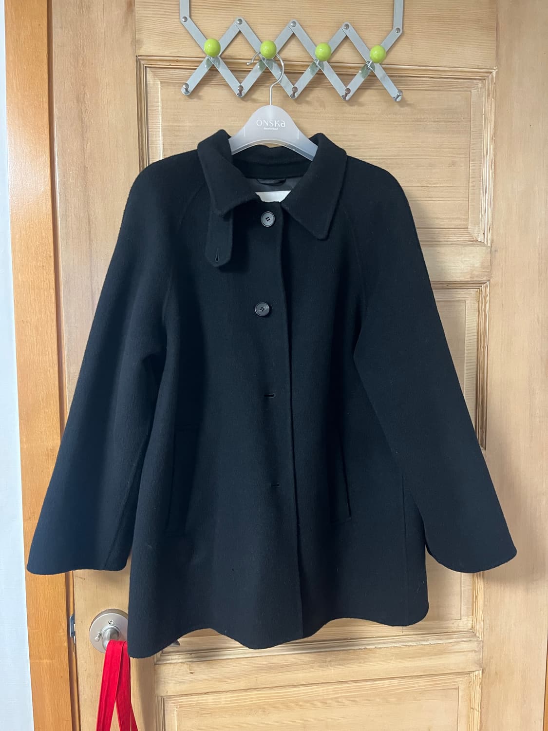 링서울 핸드메이드 울 하프코트 블랙 상품이미지6