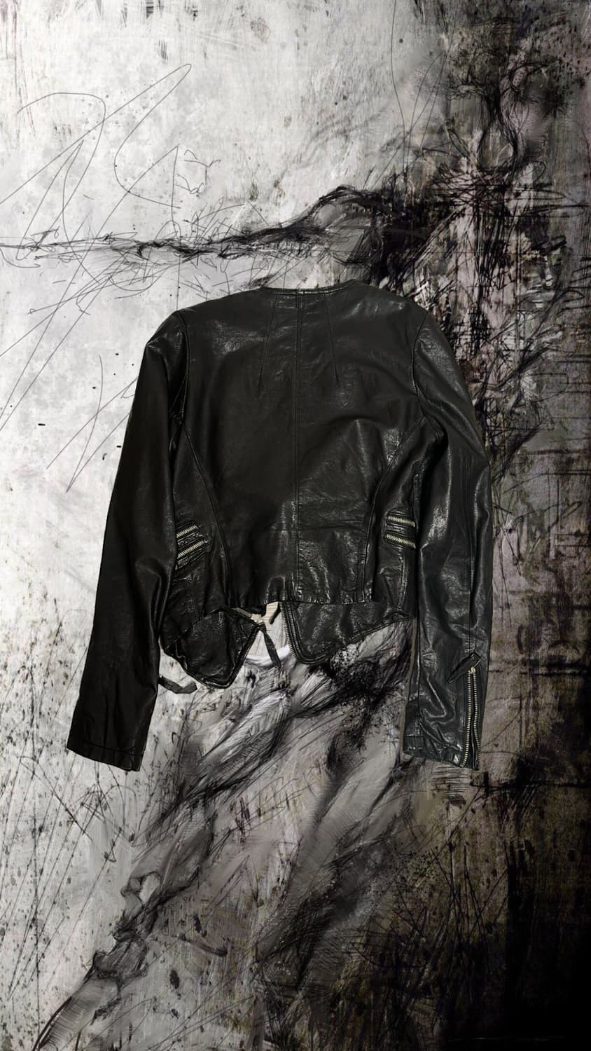 Opposite zipper slim lambskin jacket 상품이미지2