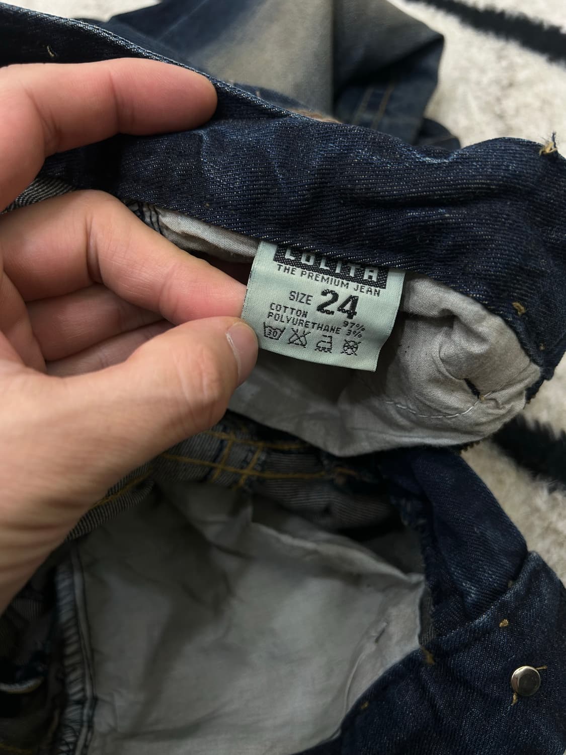[24]Lolita Jeans 가죽패치 부츠컷 워싱 데님팬츠/스판 상품이미지5