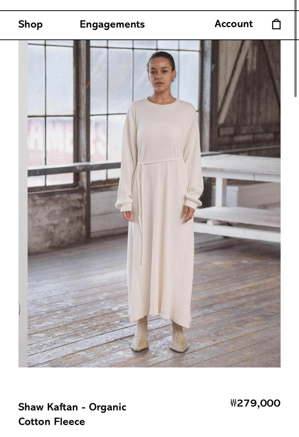 [XXS,XS,S]베이스레인지 25fw Shaw 랩 원피스/오프화이트 상품이미지6