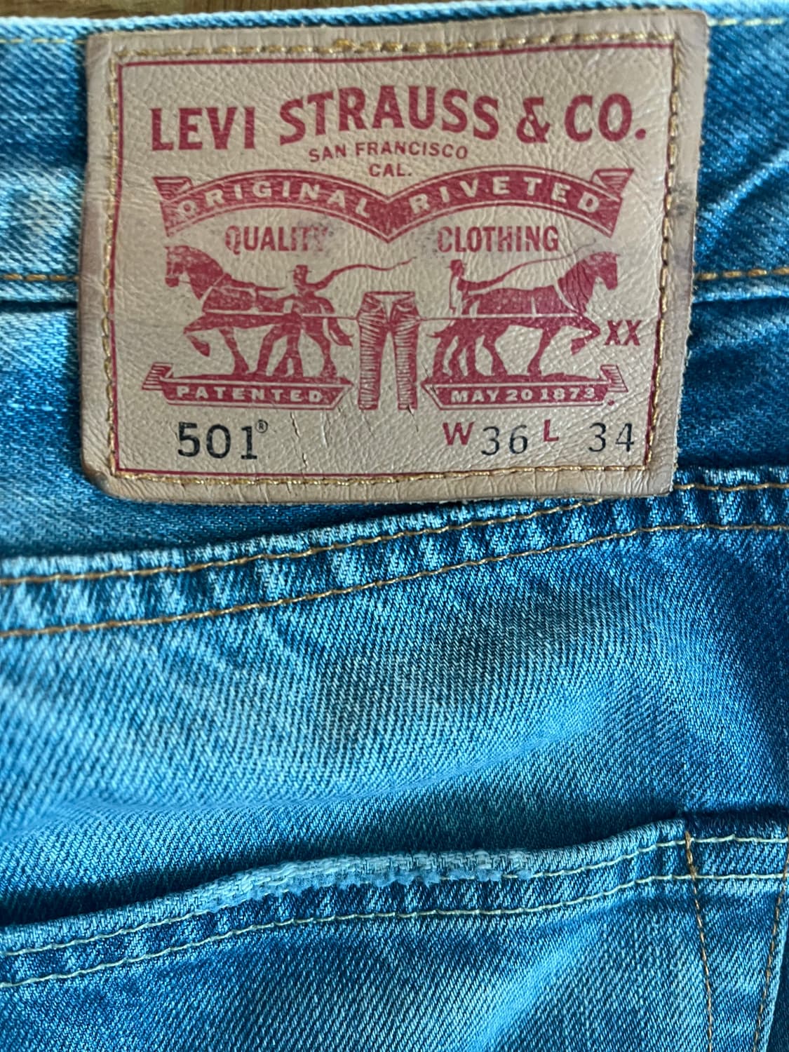 LEVI‘S 501 ORIGINAL FIT JEANS (W36 / Hem 상품이미지3