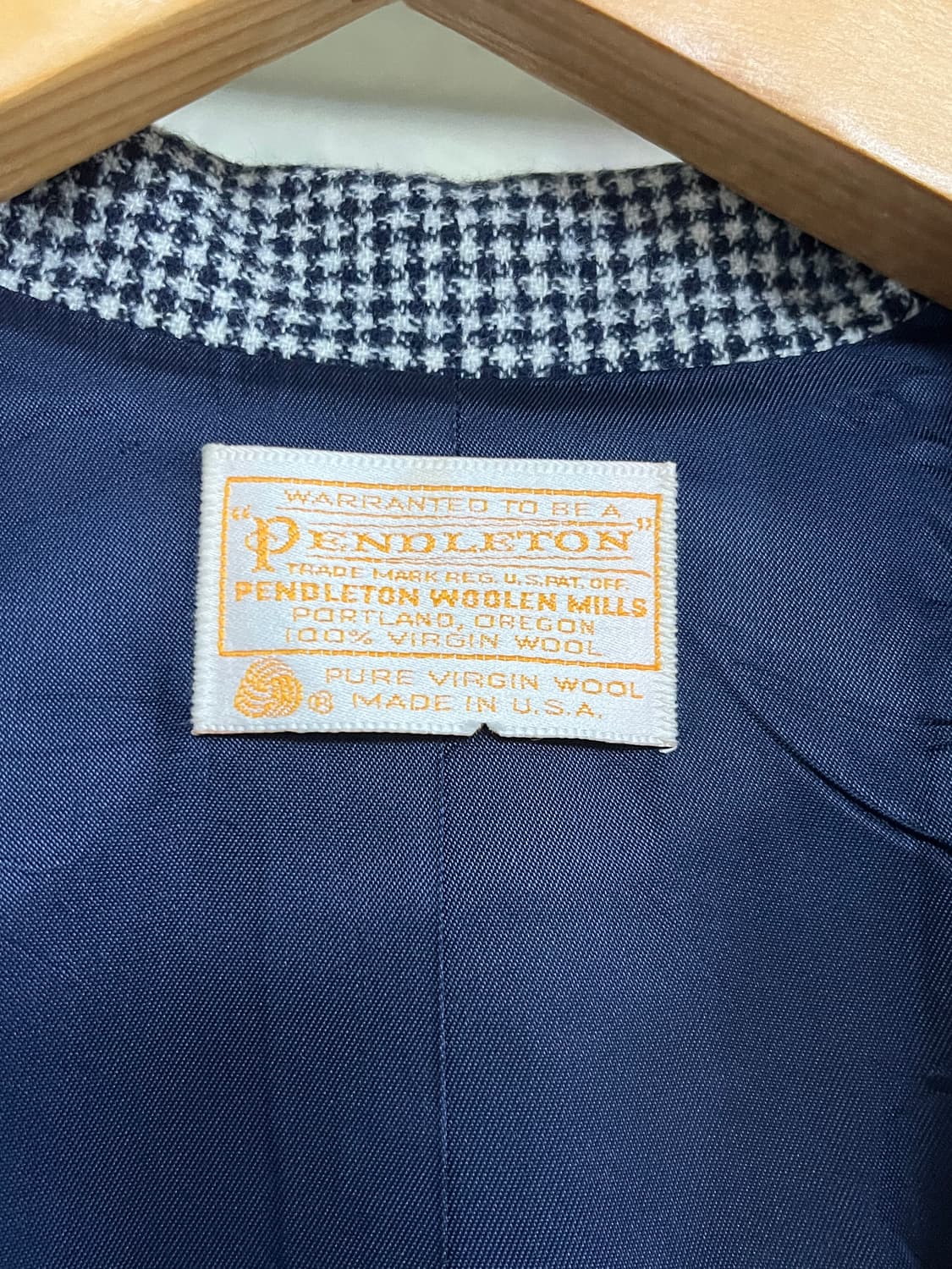 80s Pendleton Houndstooth Wool Blazer 상품이미지3