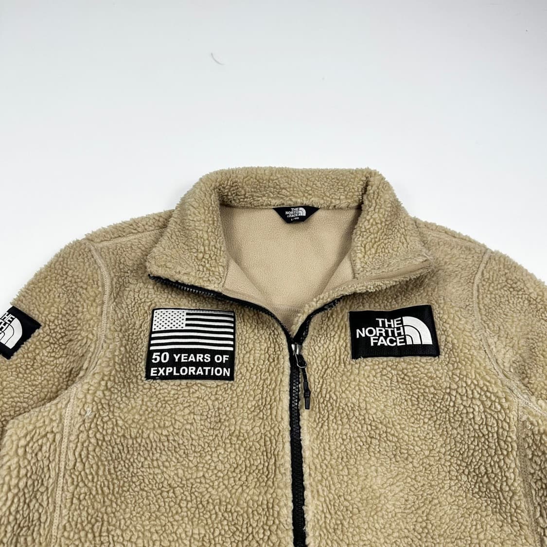 노스페이스 50주년 베이지 후리스 자켓 (L) 상품이미지1