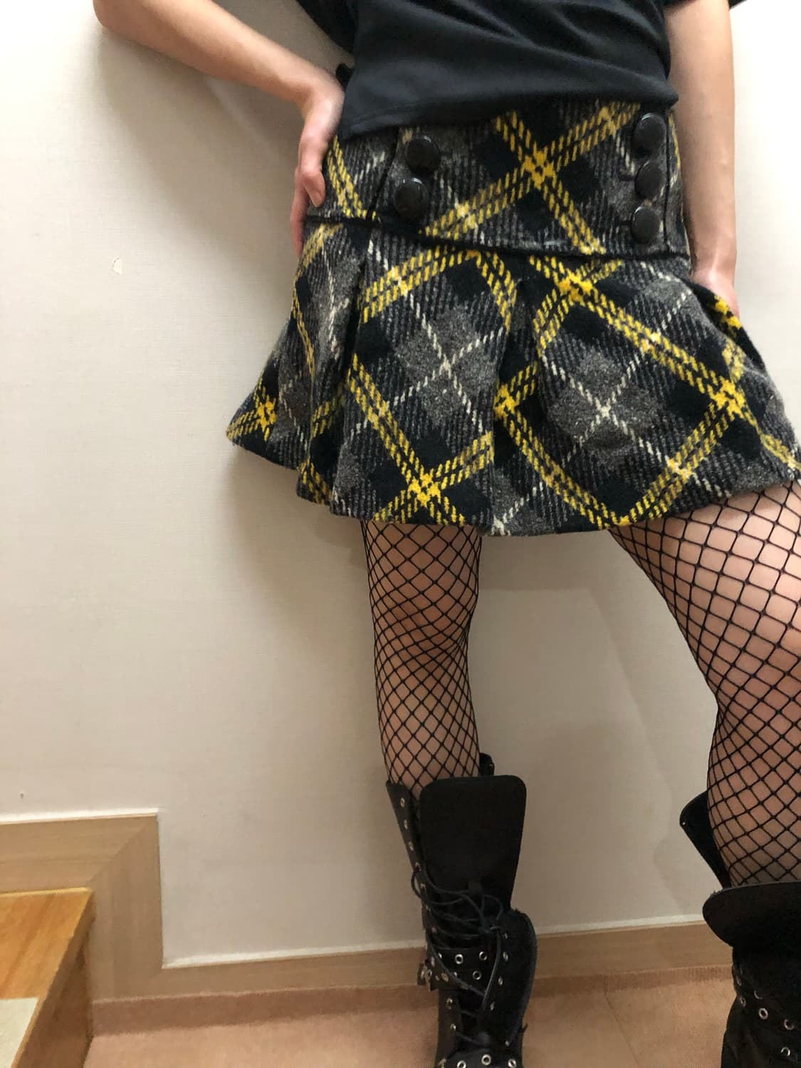 빈티지 티니위니 체크 플리츠 스커트 상품이미지8