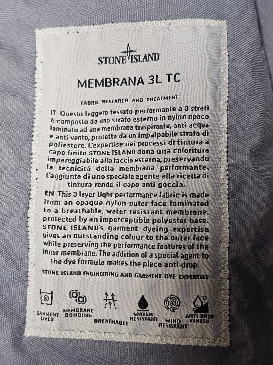 스톤아일랜드 MEMBRANA 3L TC 자켓 상품이미지7