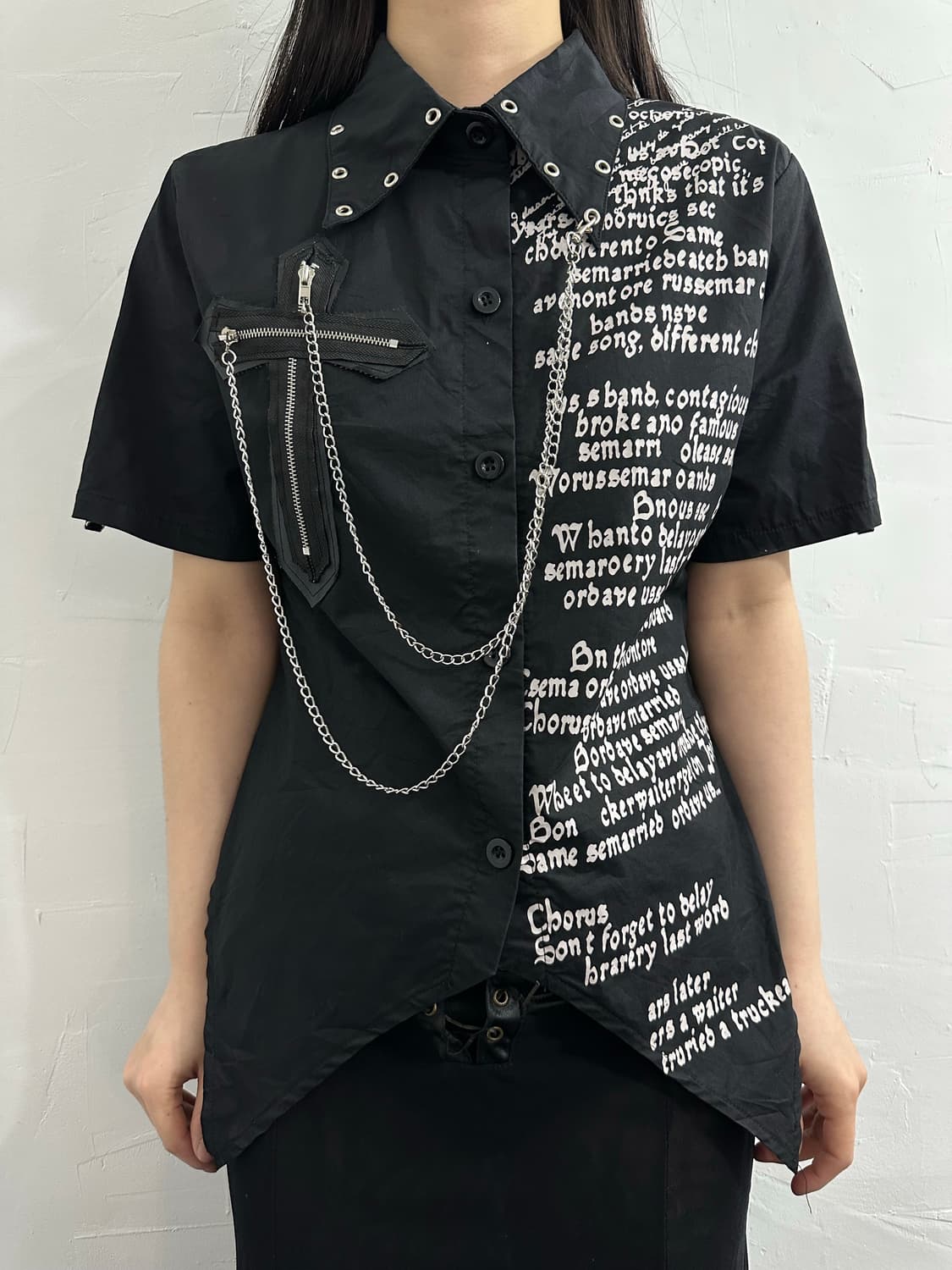 acdc rag punk chain shirt 상품이미지2
