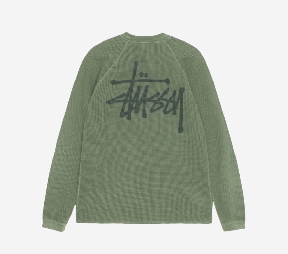 Stussy Raglan Thermal LS Crew Pine 상품이미지2