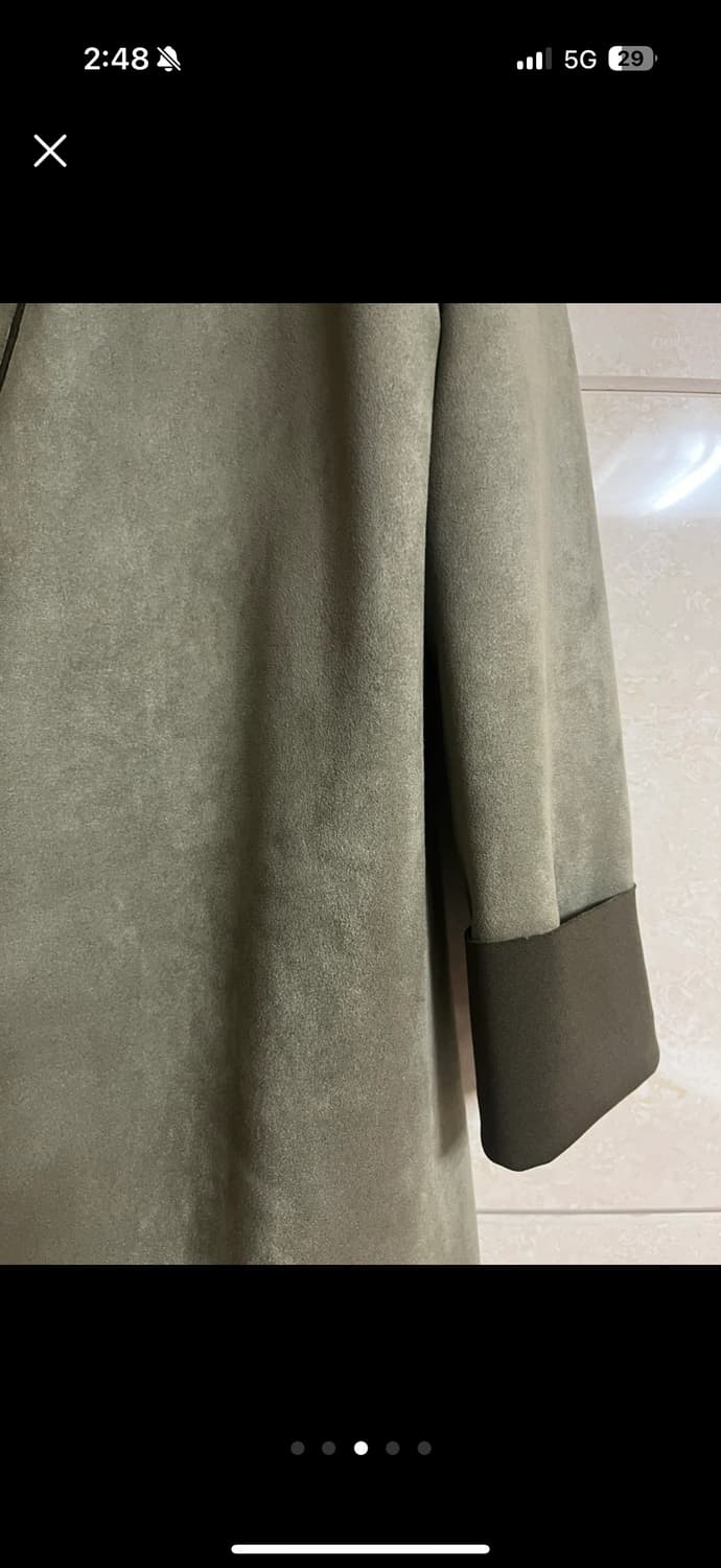 그린 스웨이드 가죽 코트 상품이미지3