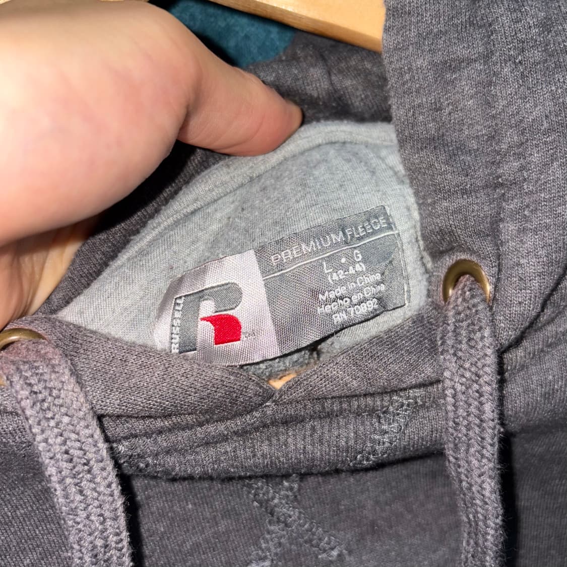 (L) 러셀 그레이 오버 후드티 상품이미지5