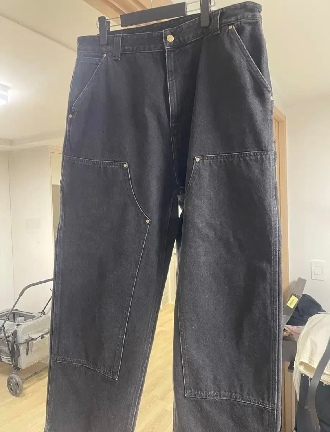 [L] 칼하트 내쉬 더블니 블랙스톤워시드 상품이미지2