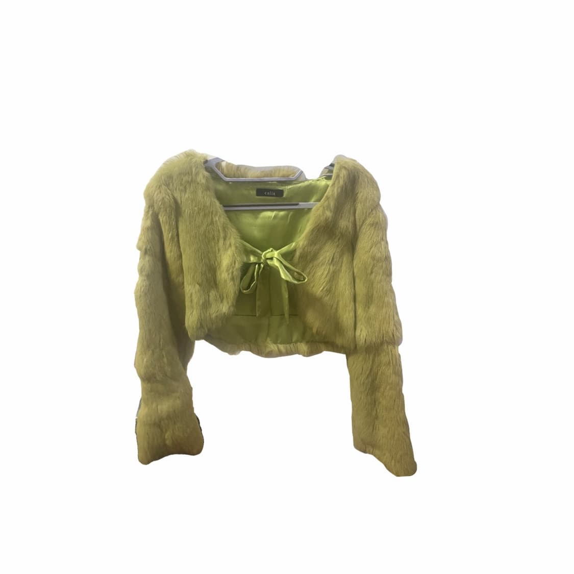 두쫀쿠🧆룩) 빈티지 그린 퍼자켓(벨벳 리본 디테일!) 상품이미지1