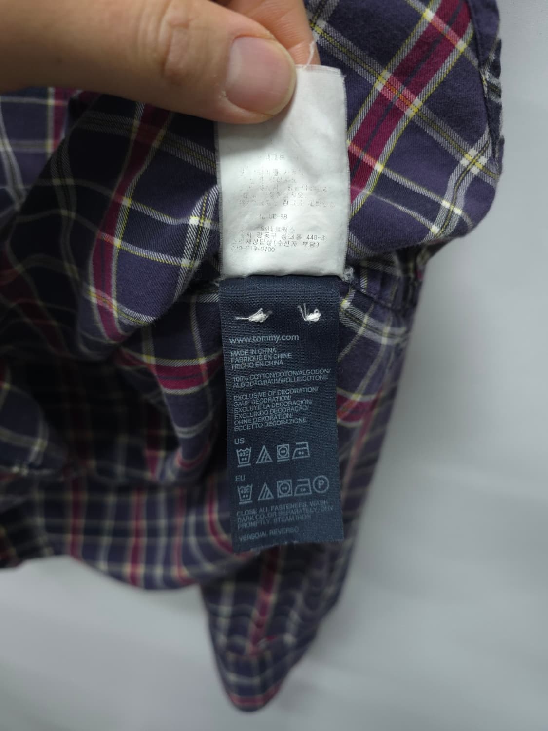 타미힐피거 남성 체크 남방 셔츠 (퍼플/버건디) 상품이미지10