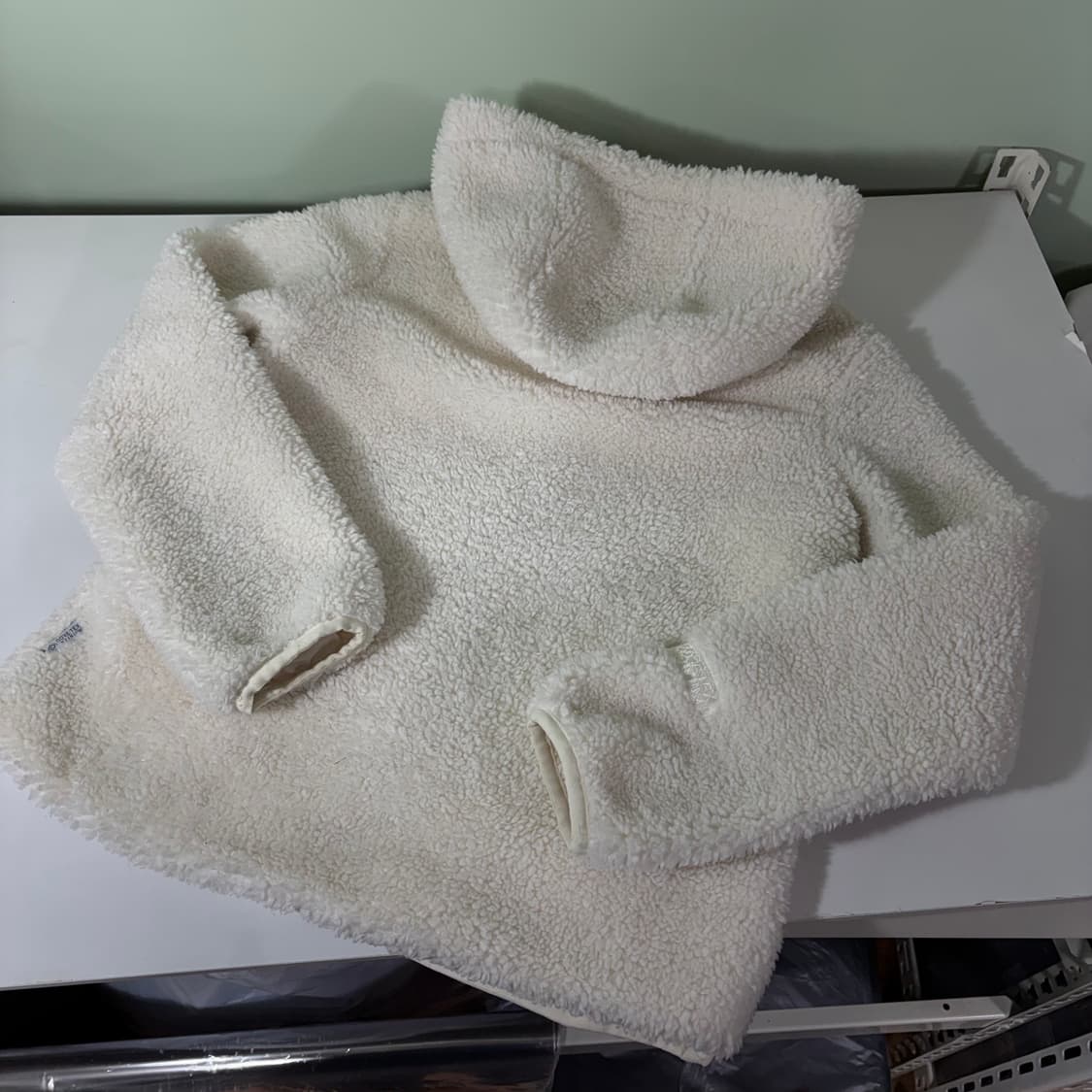 우먼S-M 아이더 크림 뽀글이 후리스 후드집업 상품이미지2