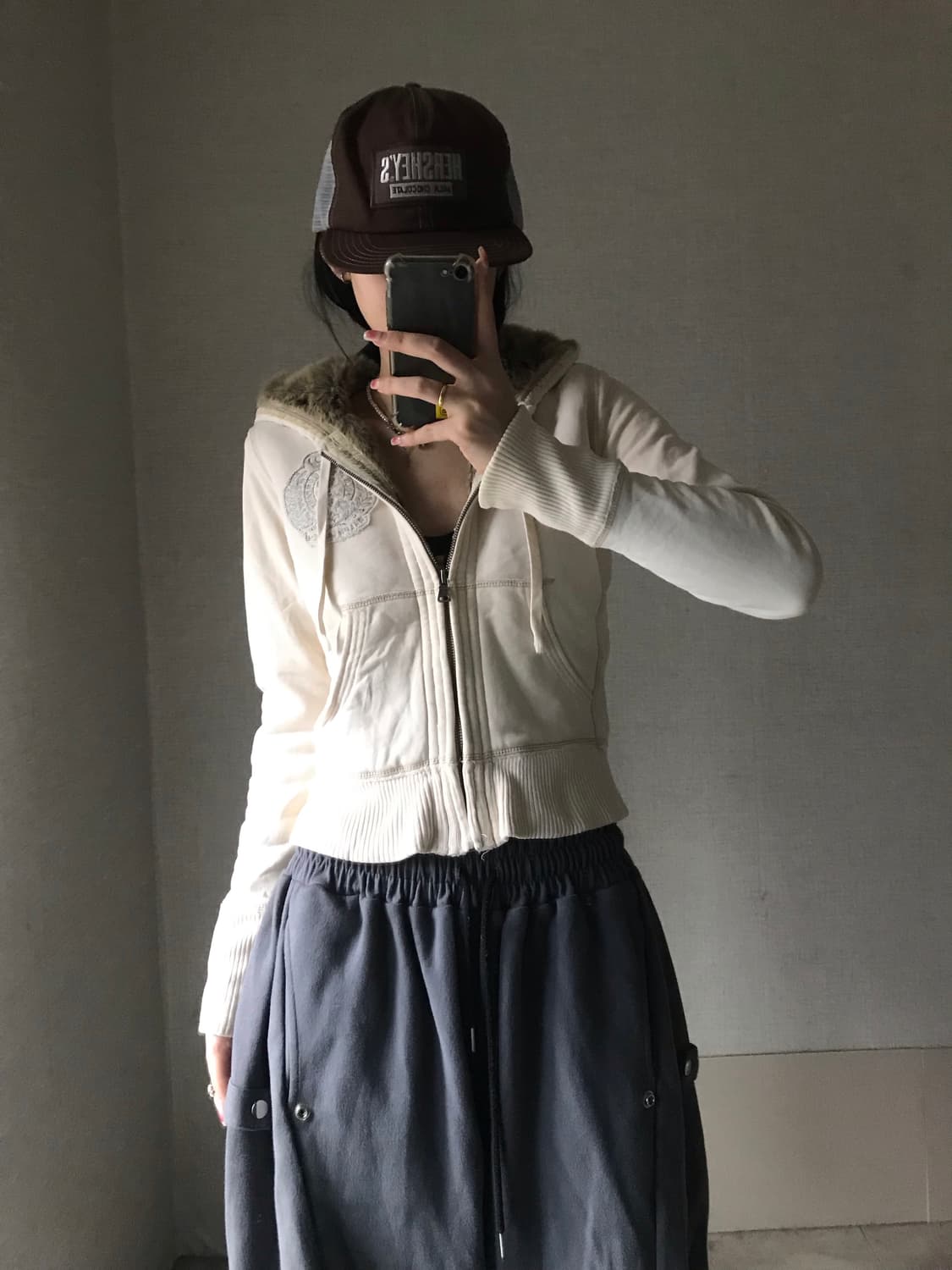 폴로 아이보리 울프죠 후드집업 상품이미지1