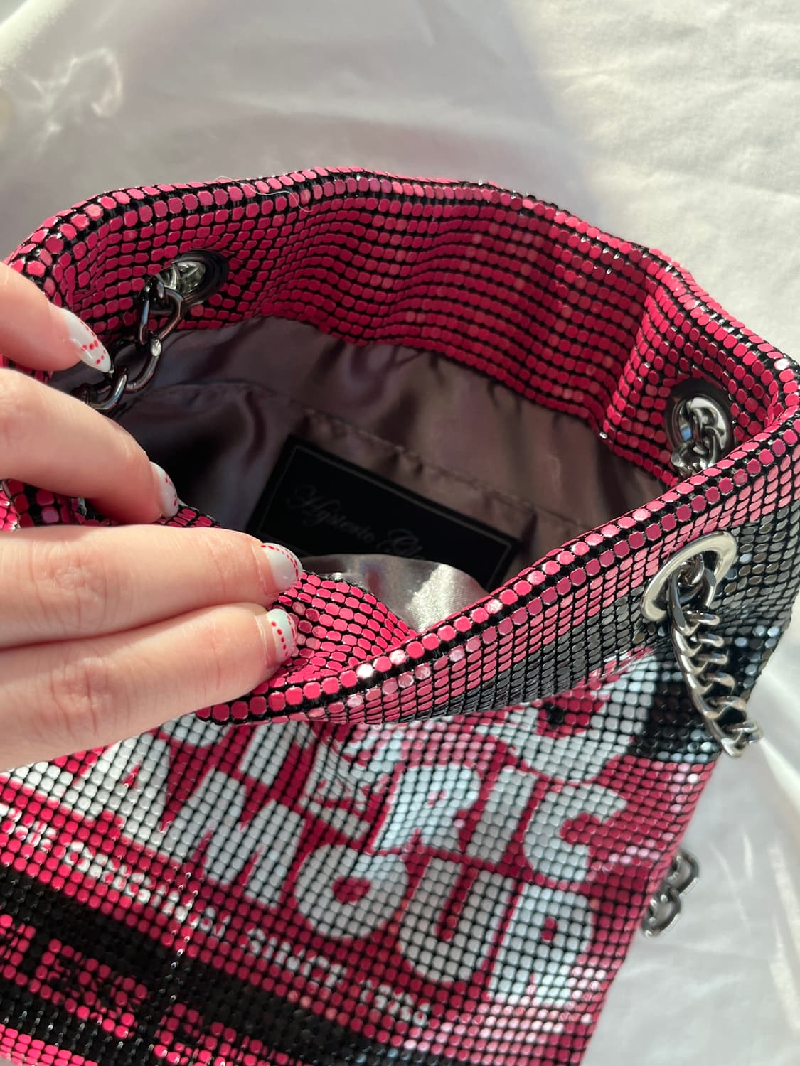 히스테릭 글래머 히스걸 체인 메탈 비즈 크로스 백 숄더 백 상품이미지5