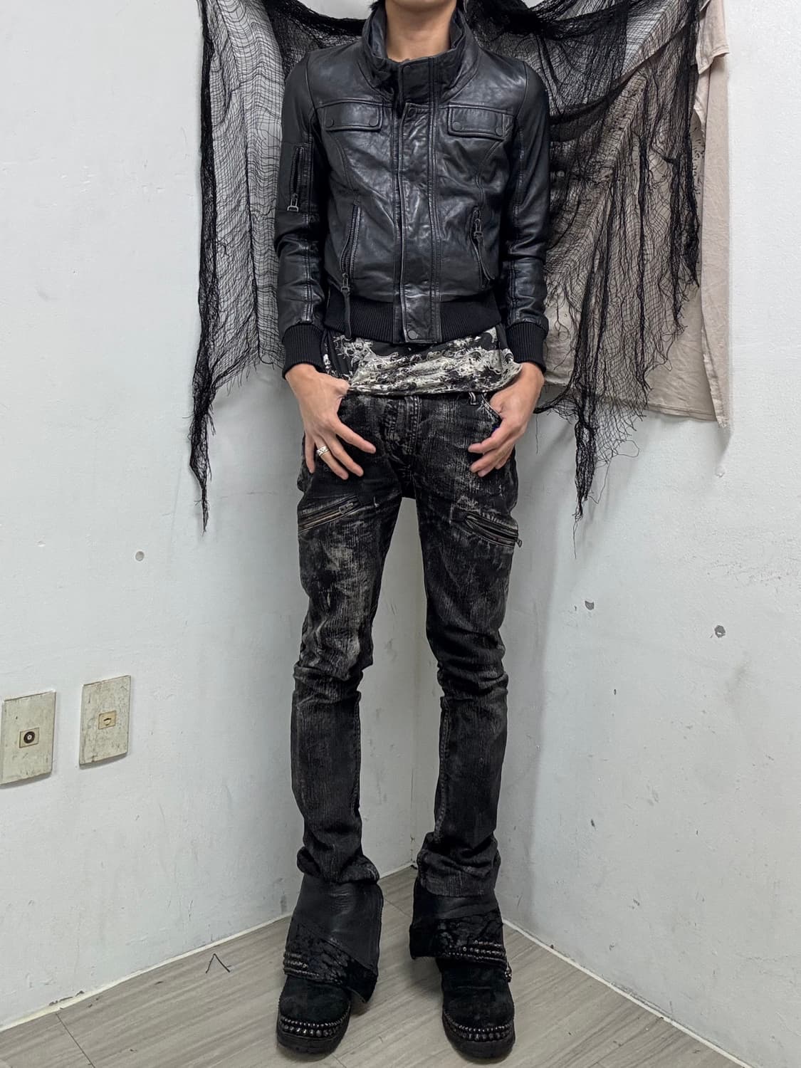 [Leather] SHELL Leather Black Gimmick Cr 상품이미지3