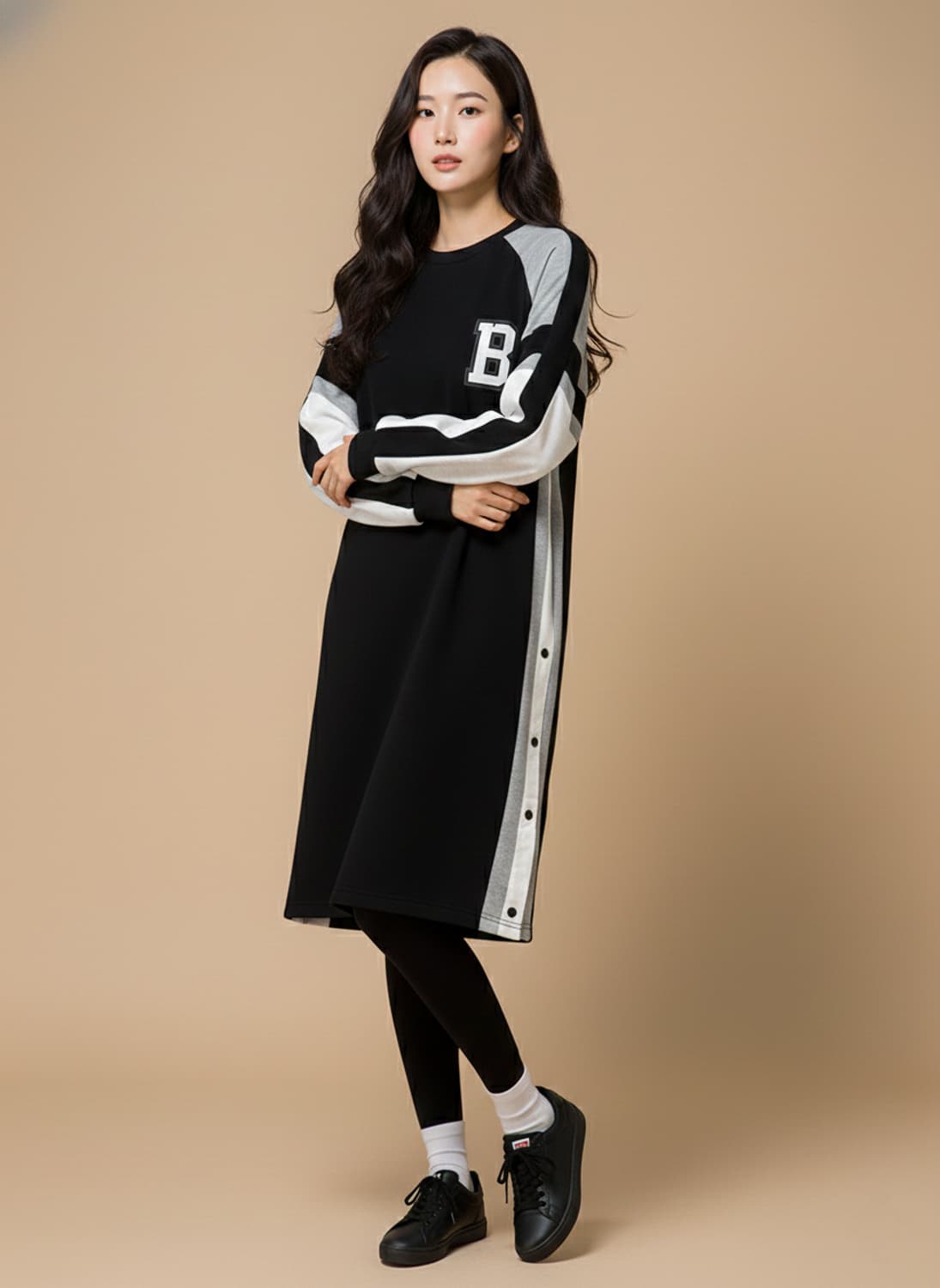 NBA 브루클린 네츠 사이드 스냅 롱 맨투맨 상품이미지1