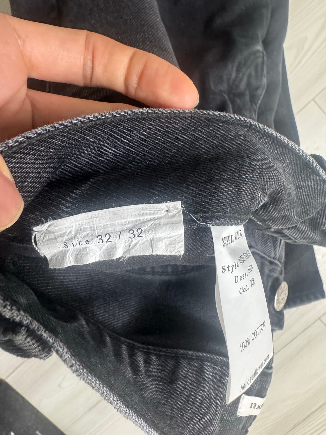 선플라워 와이드 트위스트 워시드 블랙 32/32 상품이미지5