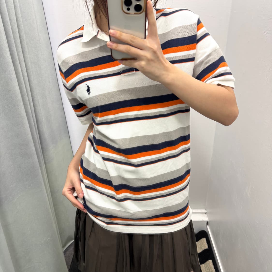 폴로 스트라이프 커스텀 슬림핏 pk 반팔티셔츠 상품이미지1