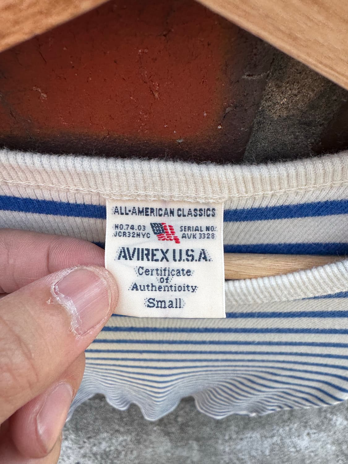 아비렉스 스트라이프 반팔티셔츠  상품이미지3