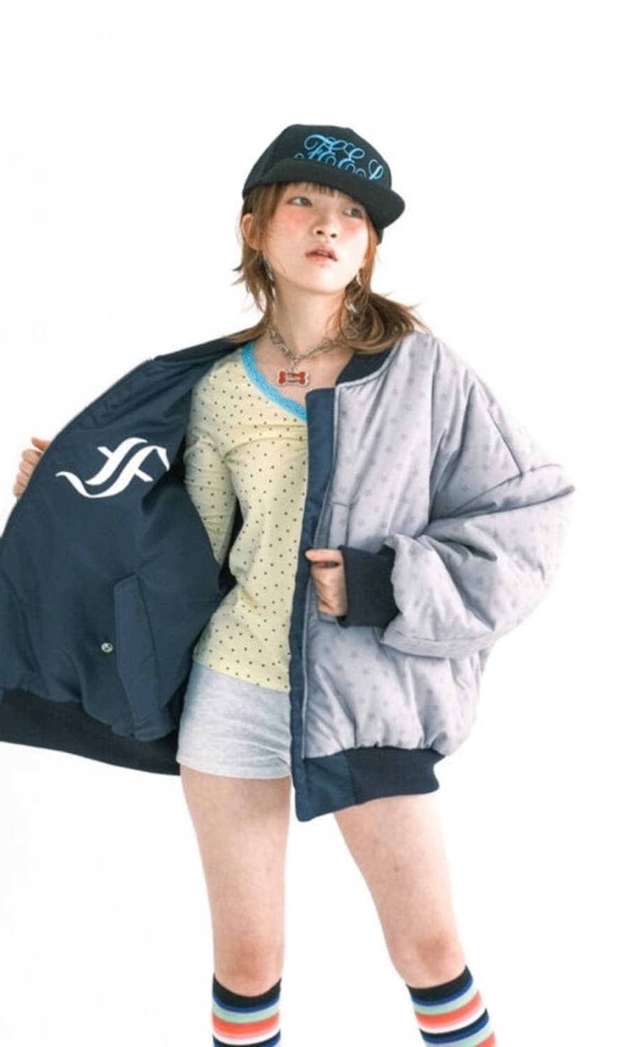 샵페어리 봄버 자켓 네이비 판매합니다 상품이미지2